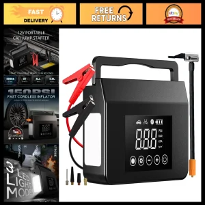 4000A Portable Car Battery Jump Starter, Compact Power Bank for Emergency Starts